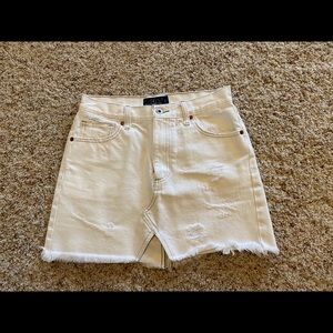 Lucky Brand White distressed denim skirt